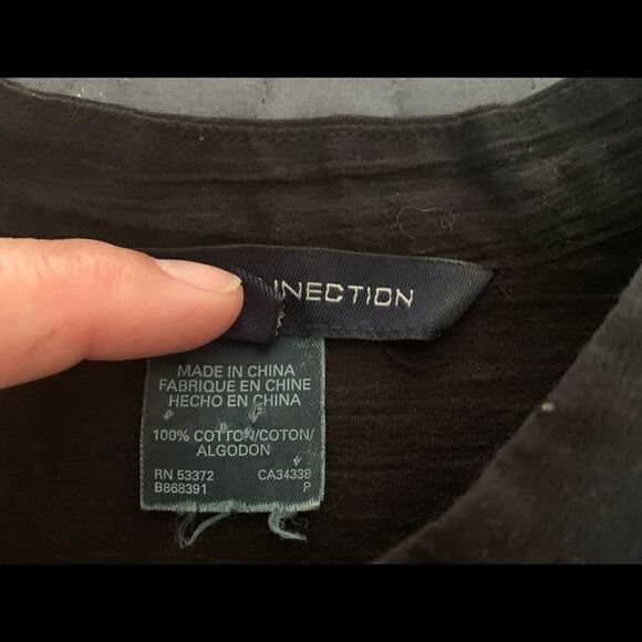 French Connection size 4 black draw waist shirt - Picture 5 of 7